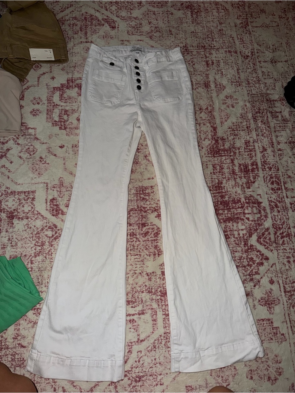 Judy Blue White Flare Wide Leg Jeans